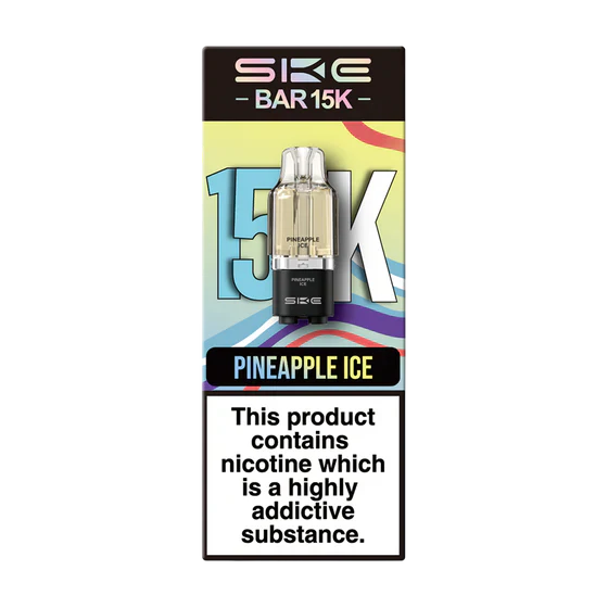 SKE Bar 15,000 Prefilled Replacement Pods, Pineapple ice Flavour, Vape Wave UK