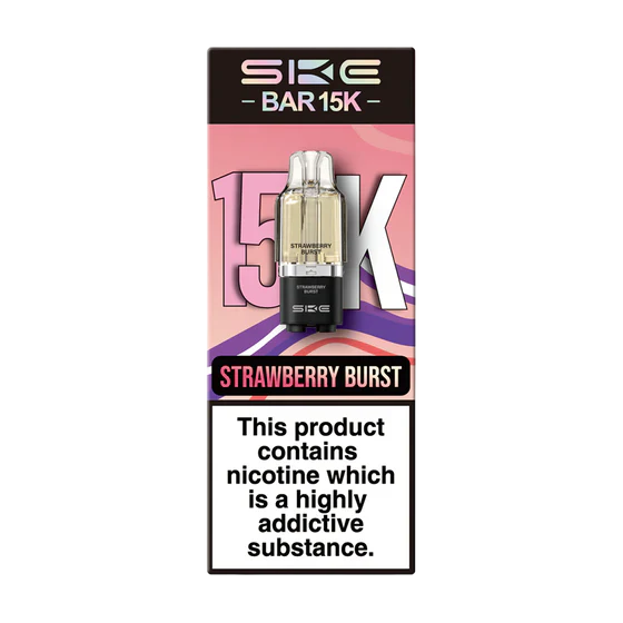 SKE Bar 15,000 Prefilled Replacement Pods, Strawberry Burst Flavour, Vape Wave UK