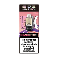 SKE Bar 15,000 Prefilled Replacement Pods, Strawberry Burst Flavour, Vape Wave UK