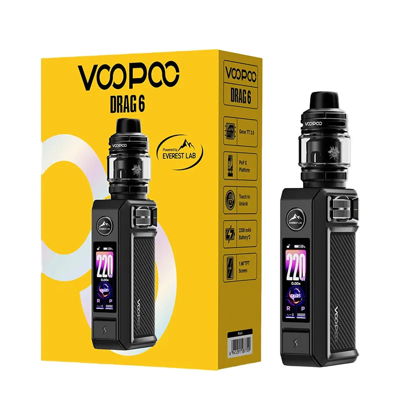 Black Voopoo Drag 6 Vape Kit
