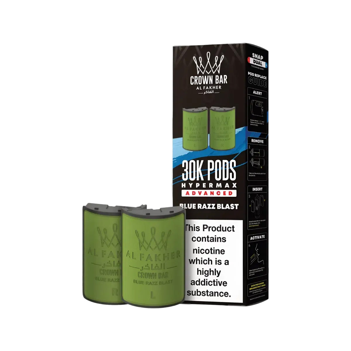 Al Fakher Hypermax 30k Prefilled Pod  Kit, Blue Razz Blast Flavour, Vape Wave UK