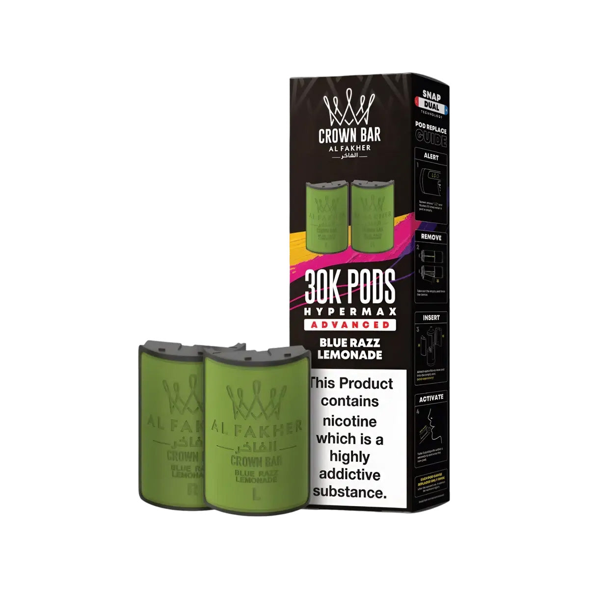 Al Fakher Hypermax 30k Prefilled Pod  Kit, Blue Razz Lemonade Flavour, Vape Wave UK