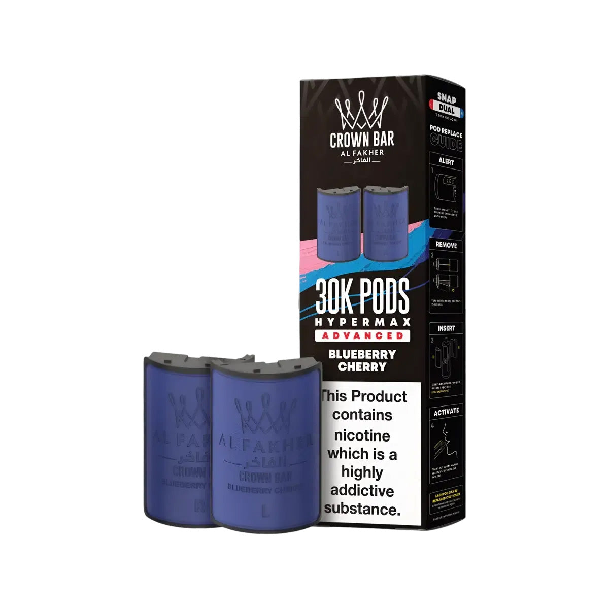 Al Fakher Hypermax 30k Prefilled Pod  Kit, Blueberry Cherry Flavour, Vape Wave UK