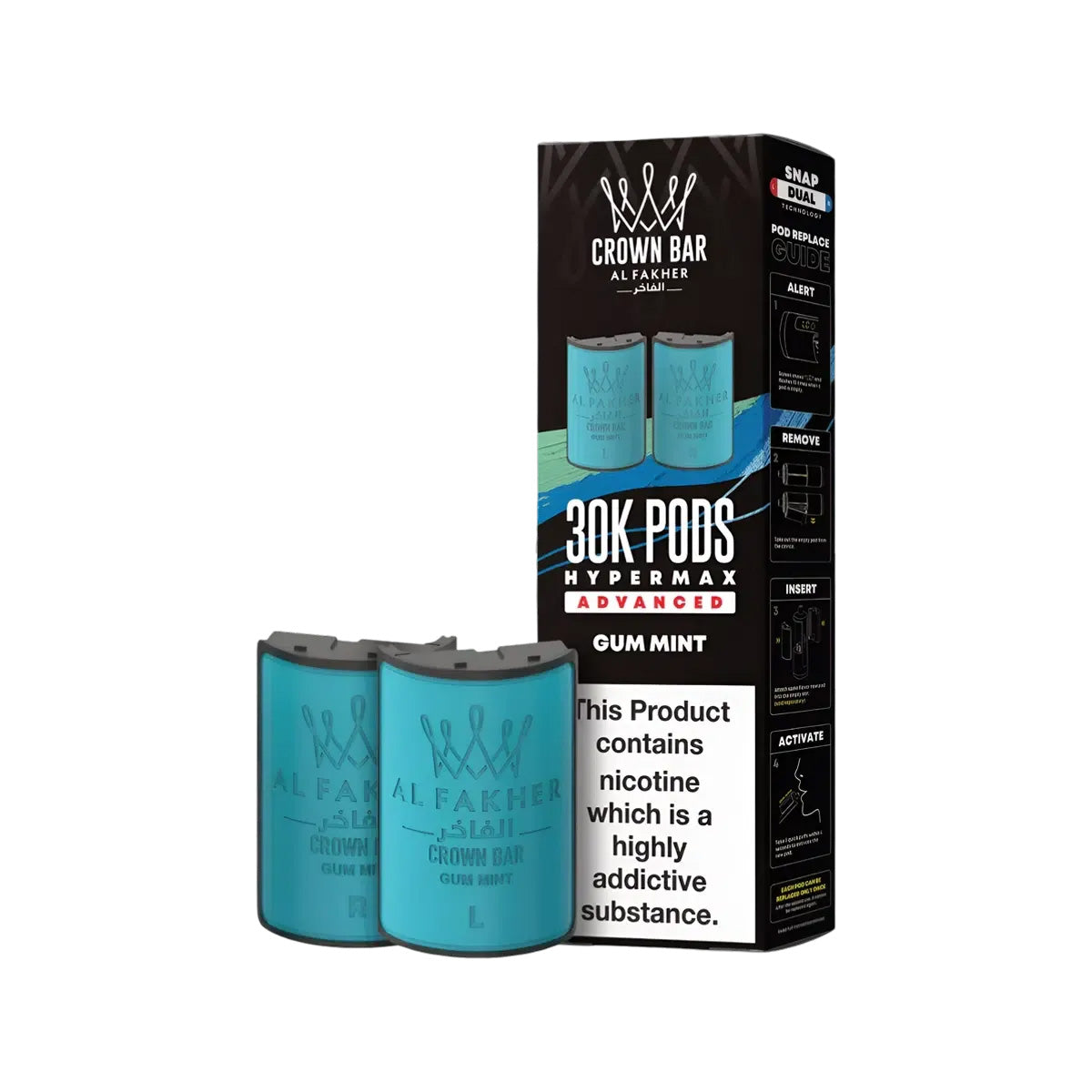 Al Fakher Hypermax 30k Prefilled Pod  Kit, Gum Mint Flavour, Vape Wave UK