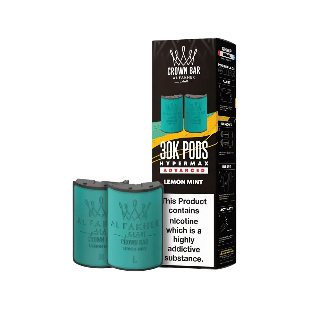 Al Fakher Hypermax 30k Prefilled Pod  Kit, Lemon Mint  Flavour, Vape Wave UK