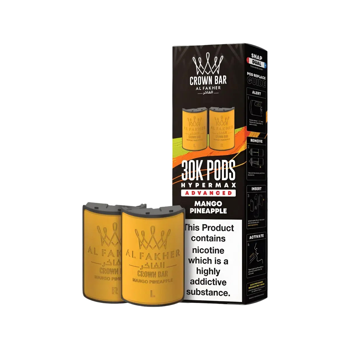 Al Fakher Hypermax 30k Prefilled Pod  Kit, Mango Pineapple Flavour, Vape Wave UK