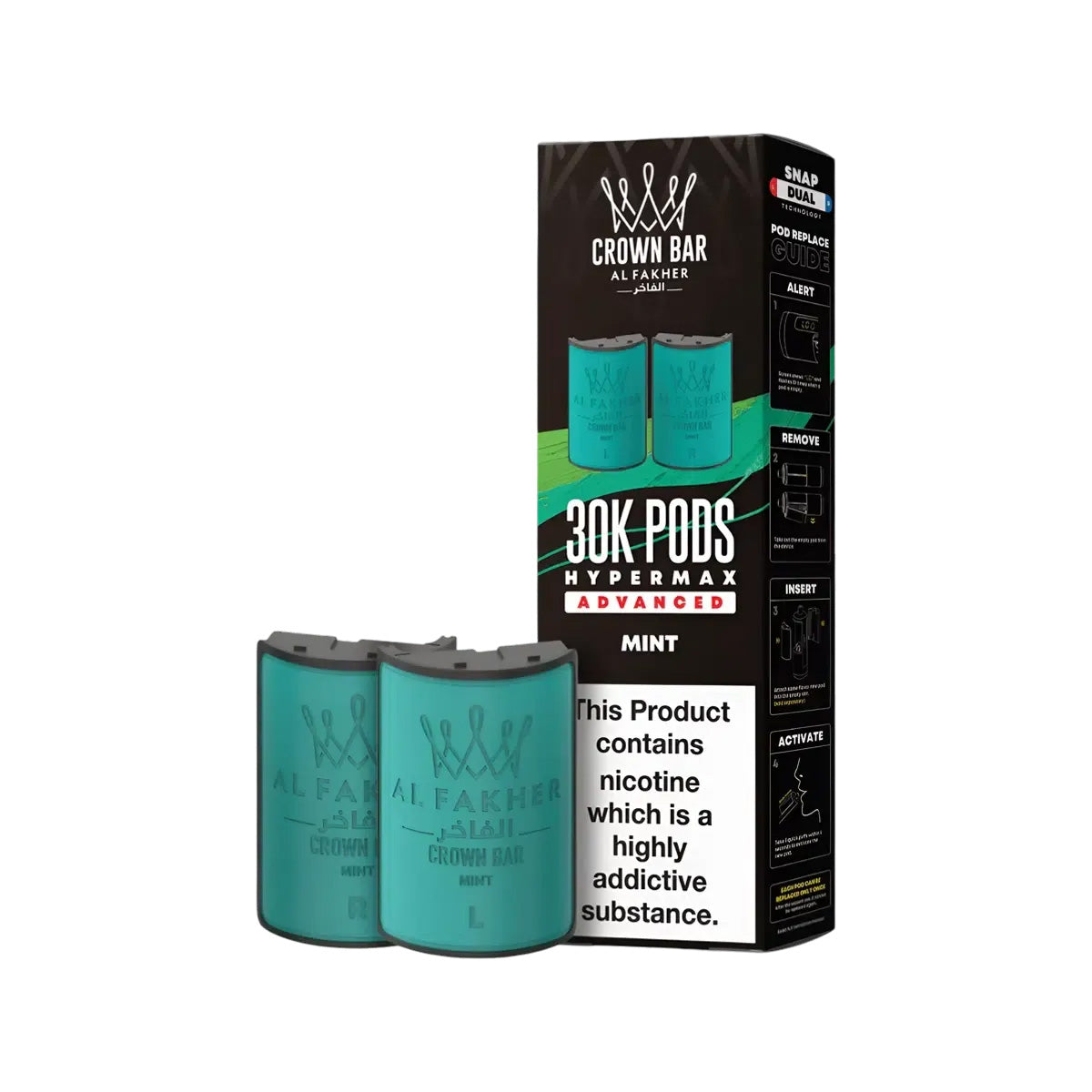 Al Fakher Hypermax 30k Prefilled Pod  Kit, Mint Flavour, Vape Wave UK