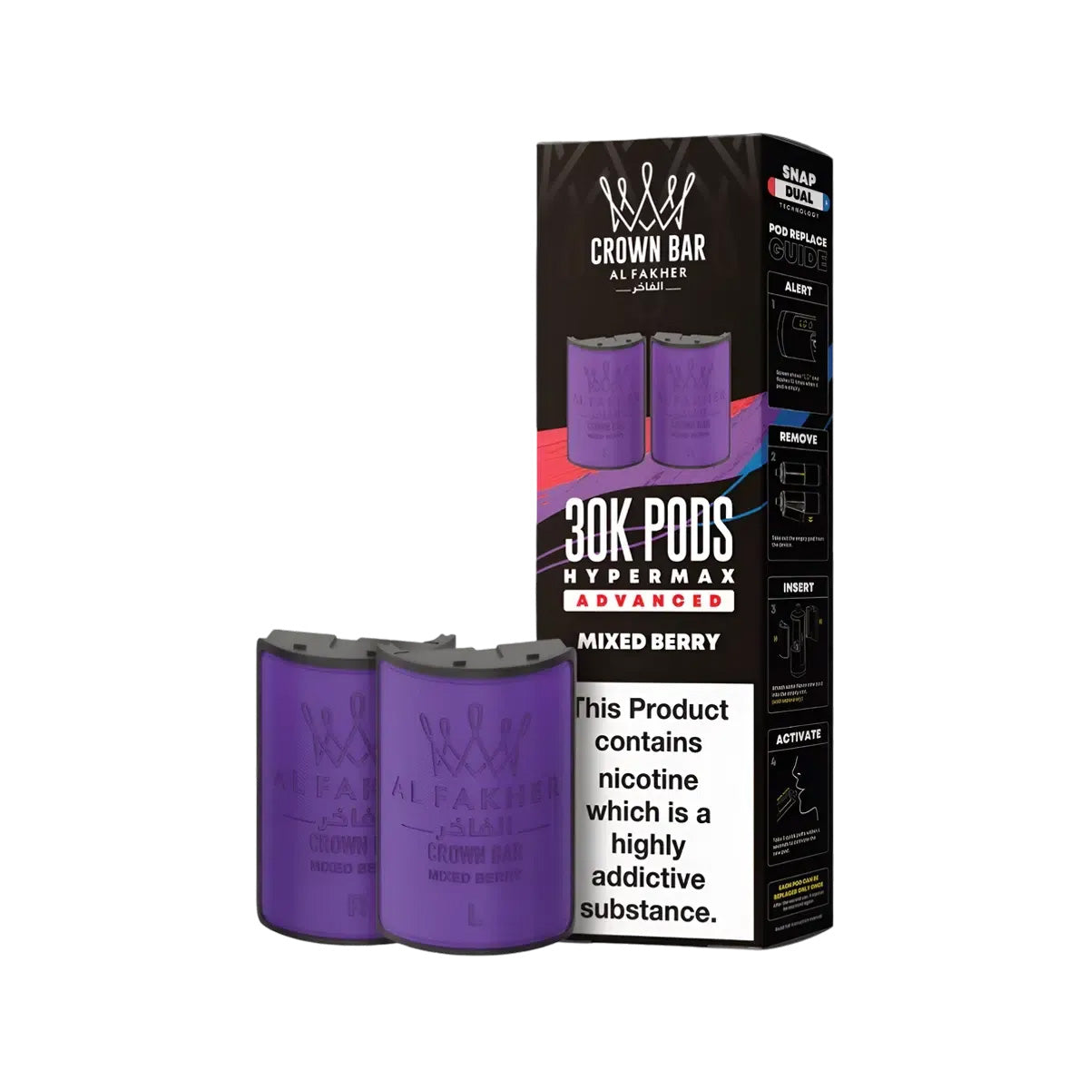 Al Fakher Hypermax 30k Prefilled Pod  Kit, Mixed Berry Flavour, Vape Wave UK