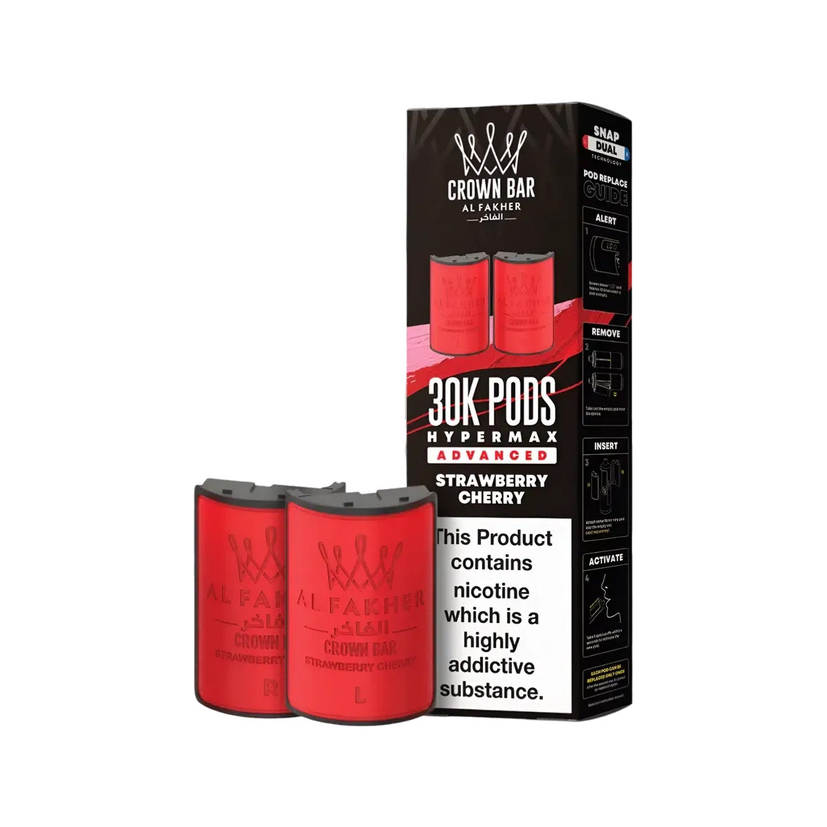 Al Fakher Hypermax 30k Prefilled Pod  Kit, Strawberry Cherry Flavour, Vape Wave UK