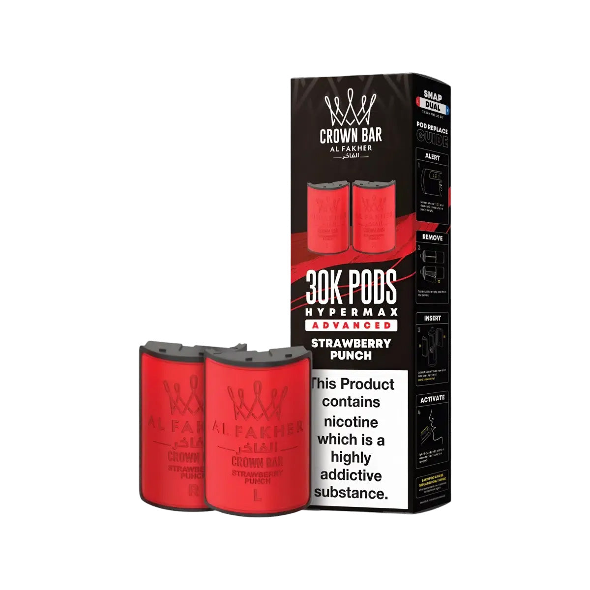 Al Fakher Hypermax 30k Prefilled Pod  Kit, Strawberry Punch Flavour, Vape Wave UK