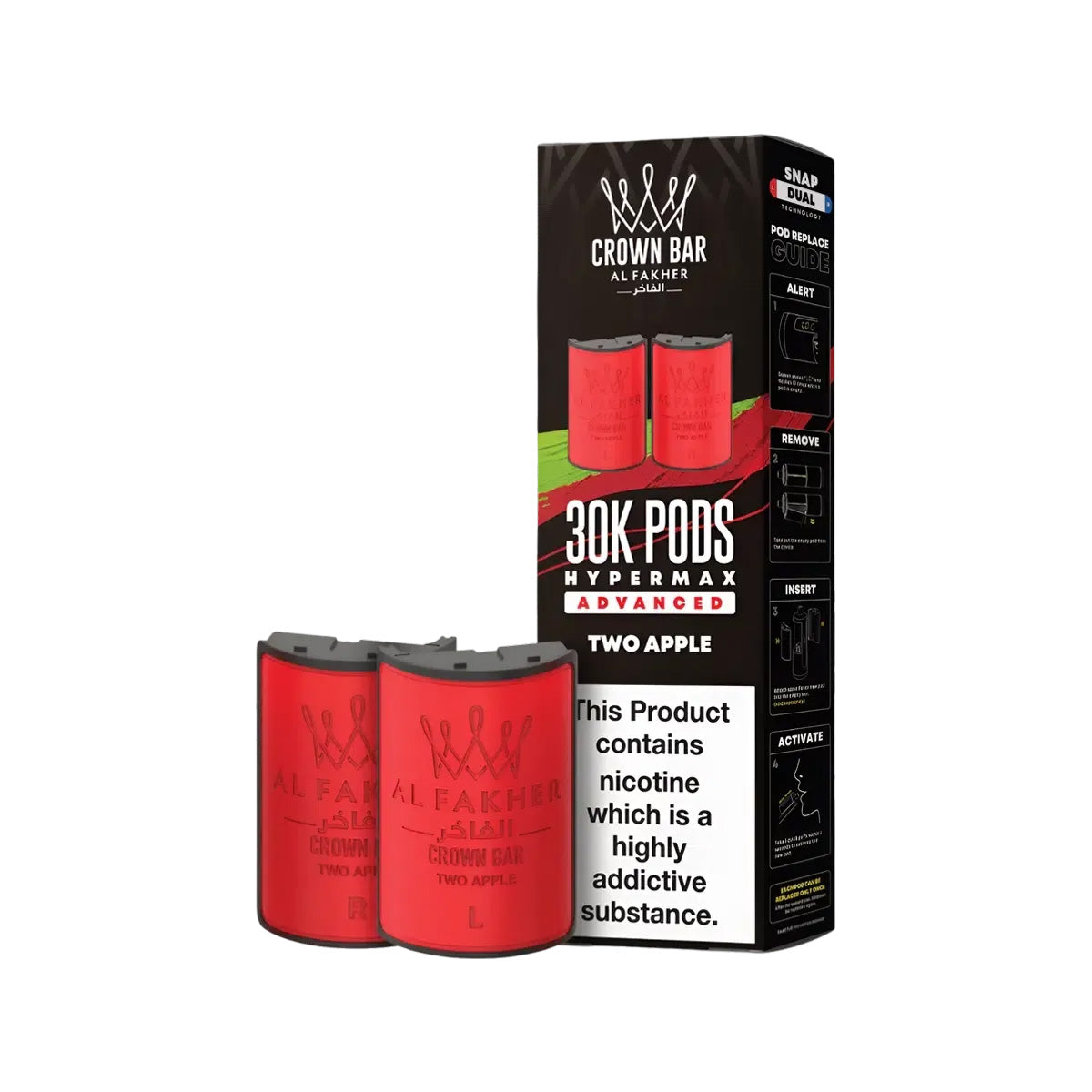 Al Fakher Hypermax 30k Prefilled Pod  Kit, Two Apple Flavour, Vape Wave UK