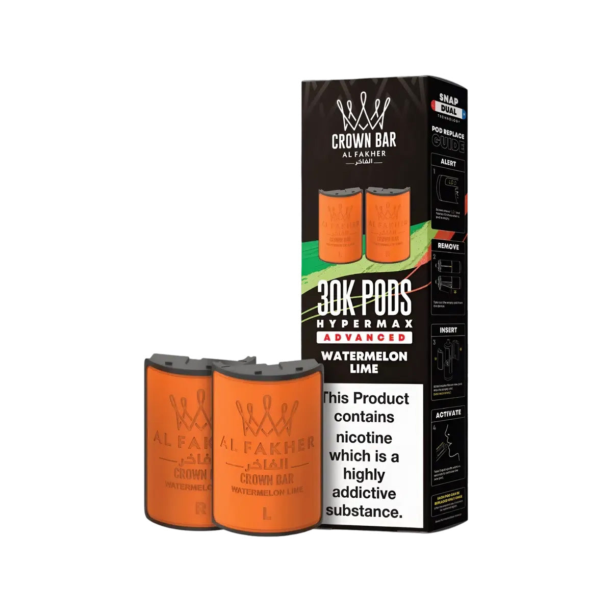 Al Fakher Hypermax 30k Prefilled Pod  Kit, Watermelon Lime Flavour, Vape Wave UK