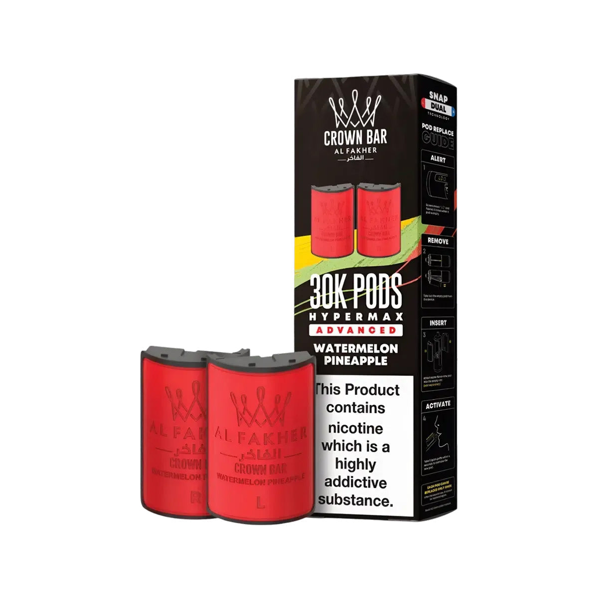 Al Fakher Hypermax 30k Prefilled Pod  Kit, Watermelon Pineapple Flavour, Vape Wave UK
