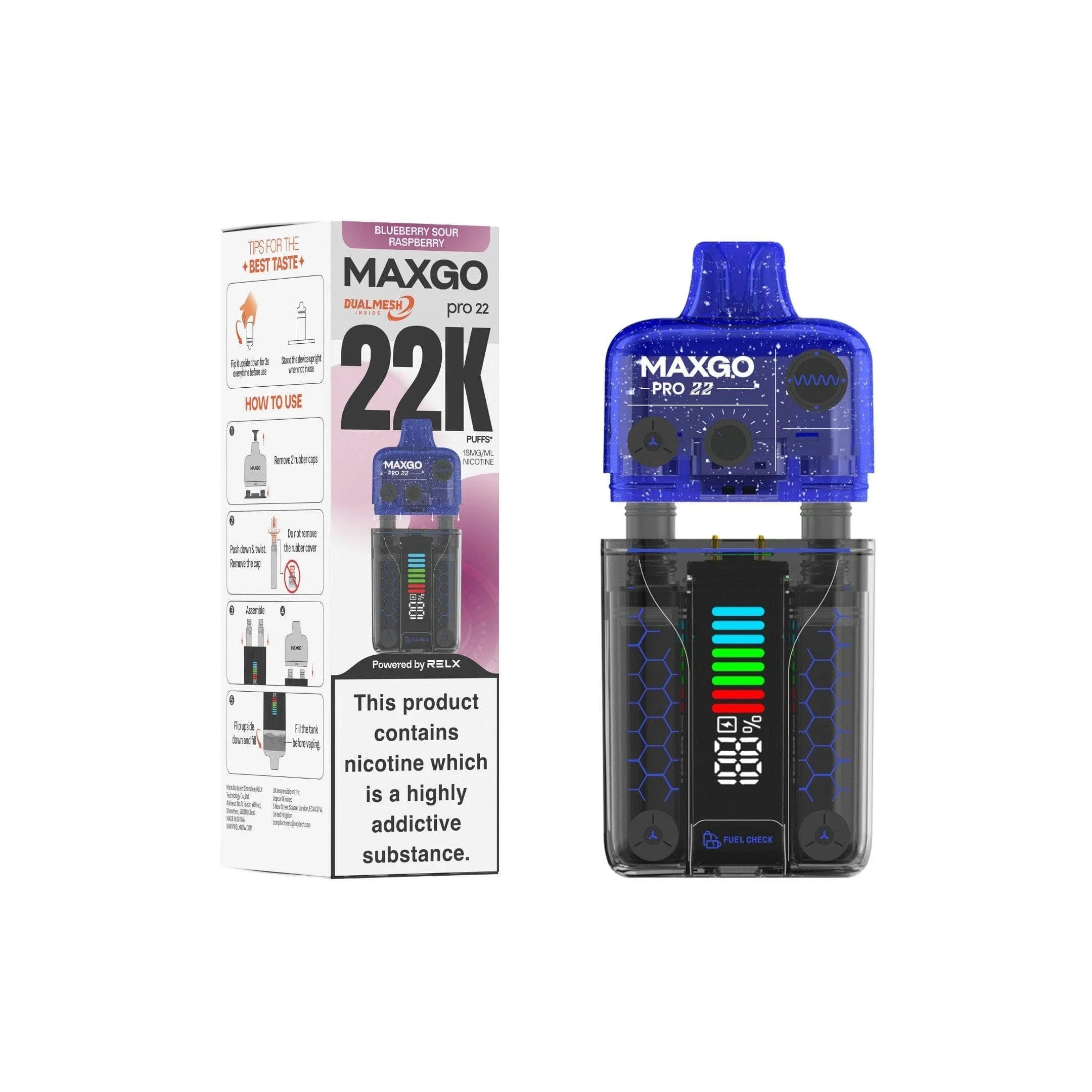 Relx MaxGo Pro 22000 Prefilled Pod Vape Kit