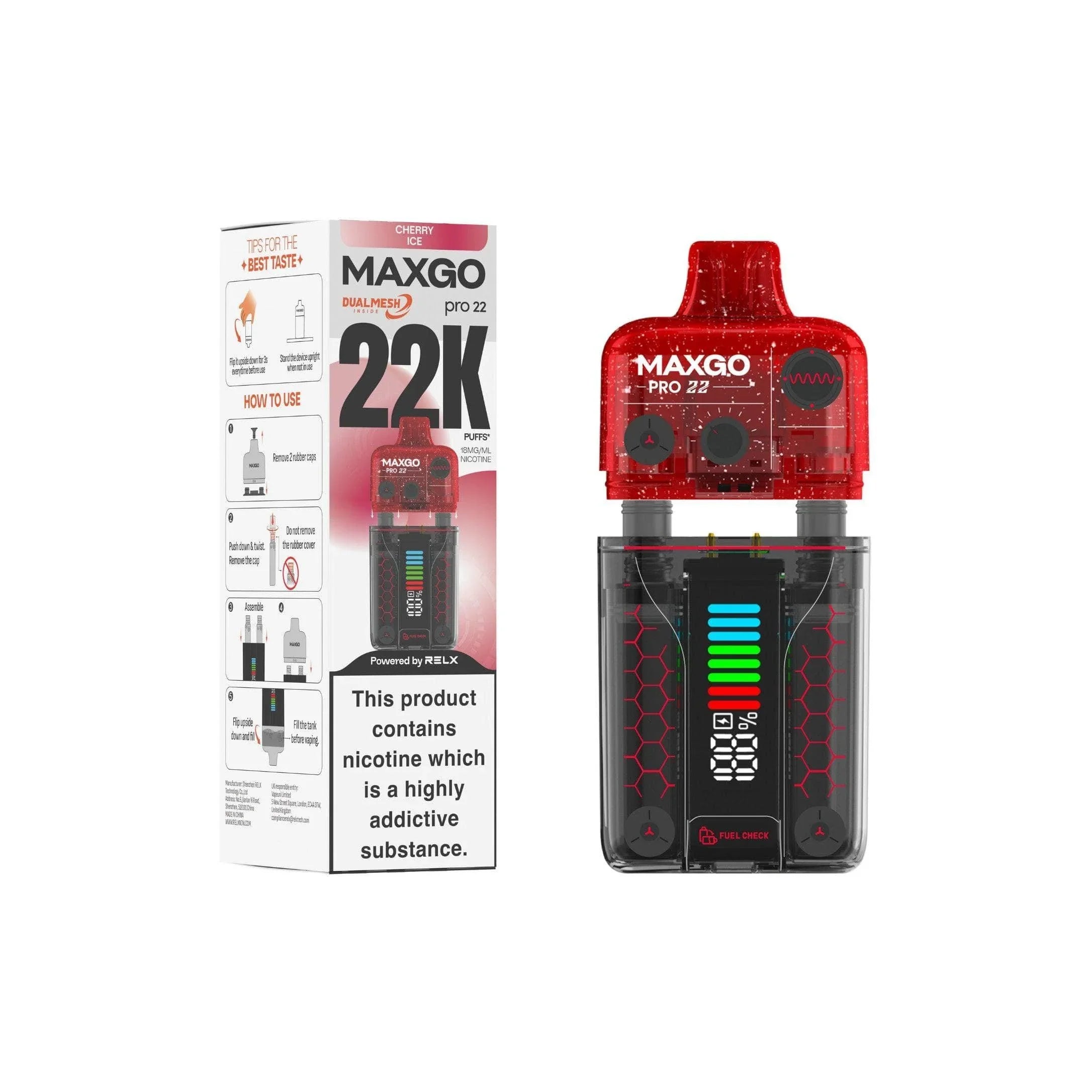 Relx MaxGo Pro 22000 Prefilled Pod Vape Kit