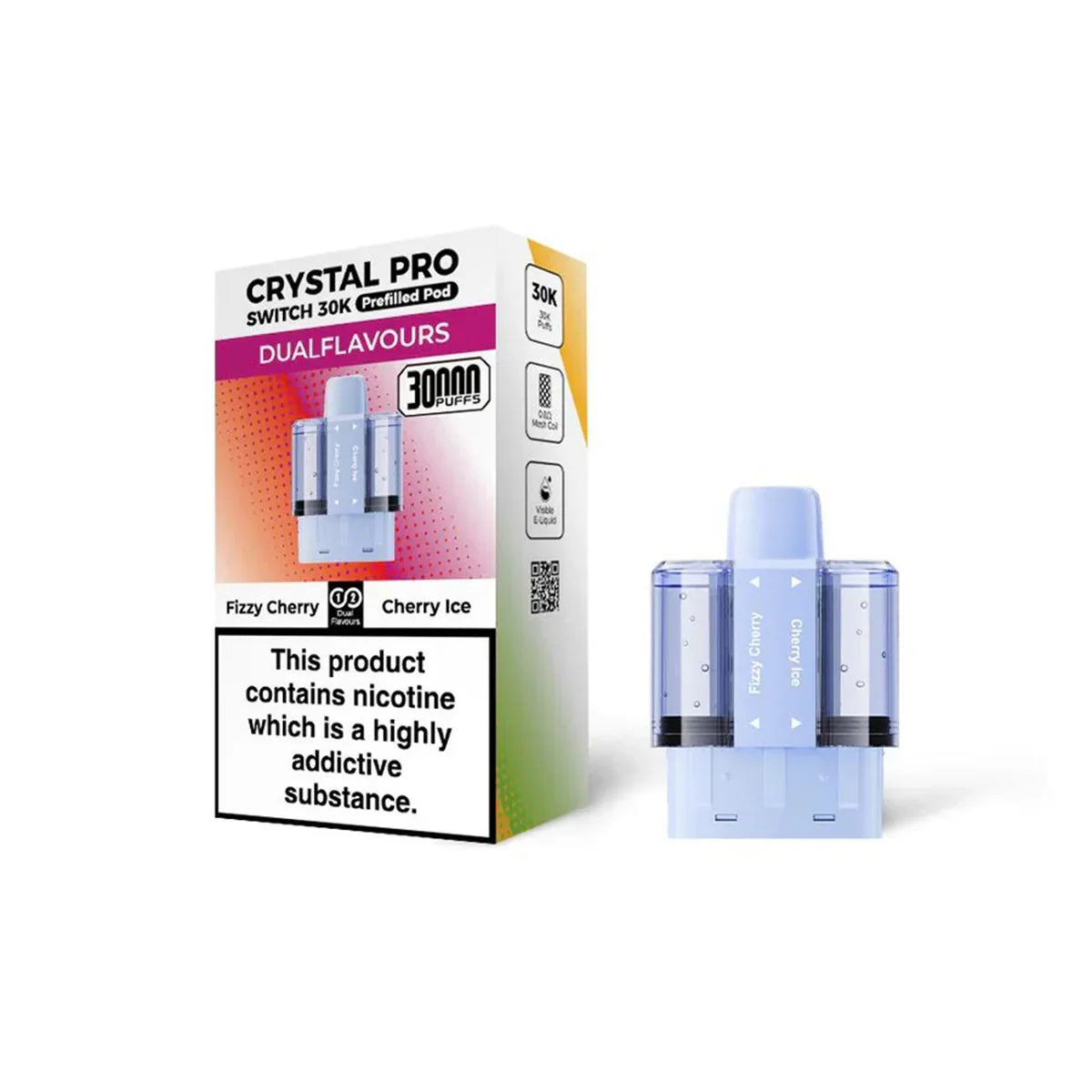 Crystal Pro Switch 30K Prefilled Pods, Fizzy Cherry , Cherry Ice  Flavour, Vape Wave UK
