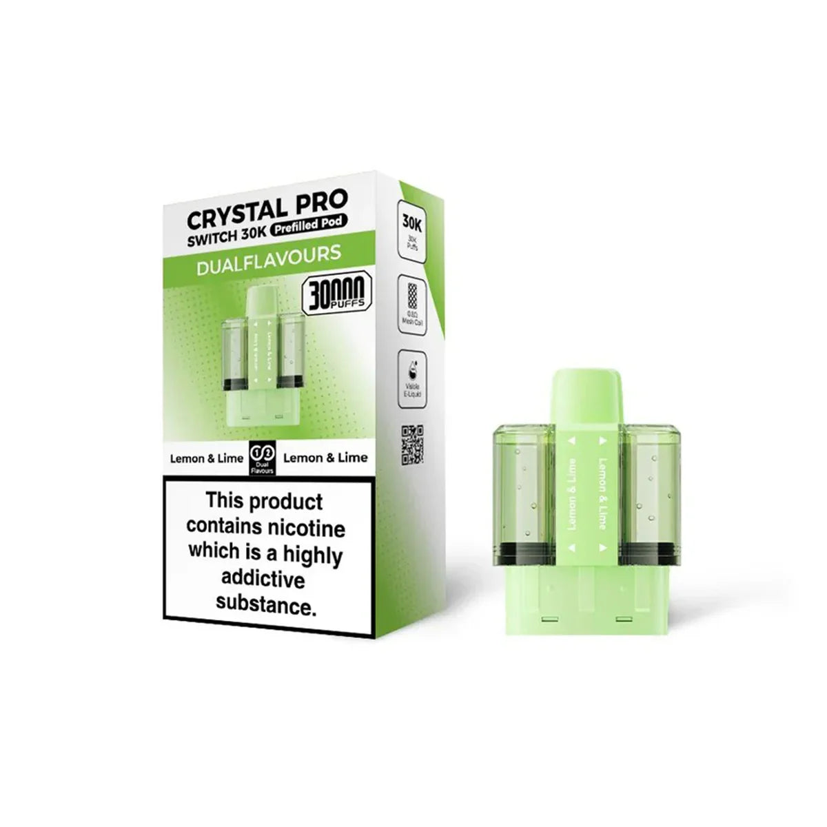 Crystal Pro Switch 30K Prefilled Pods, Lemon Lime , Lemon Lemon  Flavour, Vape Wave UK


