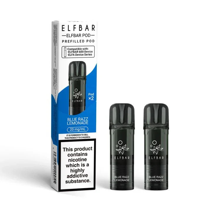 Elf Bar 600 Prefilled Vape Pods 20mg, Blue Razz Lemonade Flavour, Vape Wave UK

