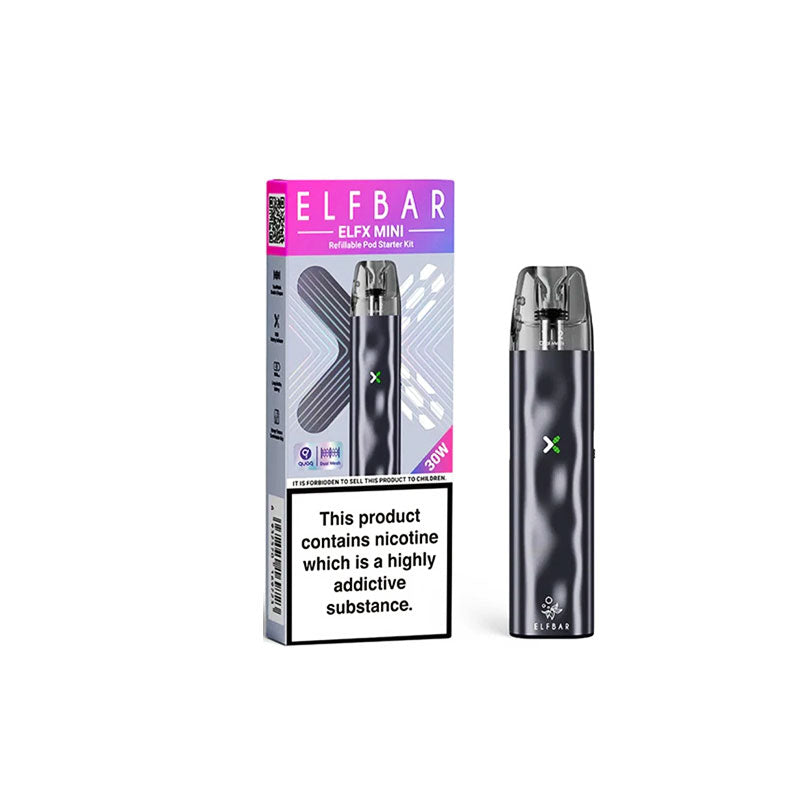 Elf Bar ELFX Mini 1000mAh Pod Vape Kit, Grey  Colour, Vape Wave UK