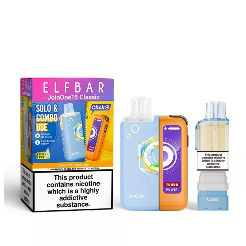 Elf Bar JoinOne Classic 15K Prefilled Pod , Blue Razz Flavour, Vape Wave UK