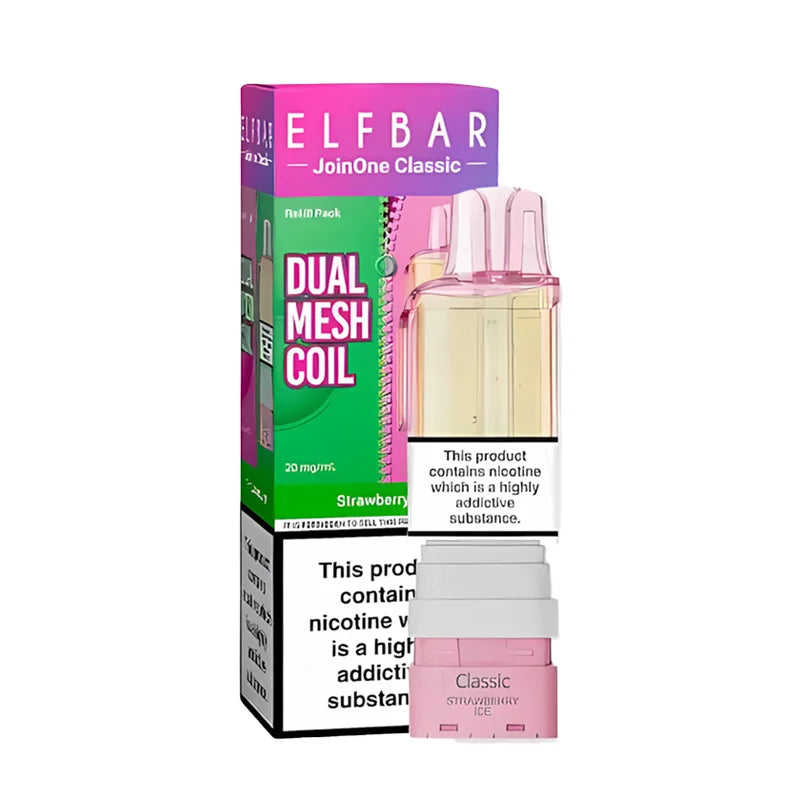 Elf Bar JoinOne Classic 15K Prefilled Pod, Strawberry Ice  Flavour, Vape Wave UK