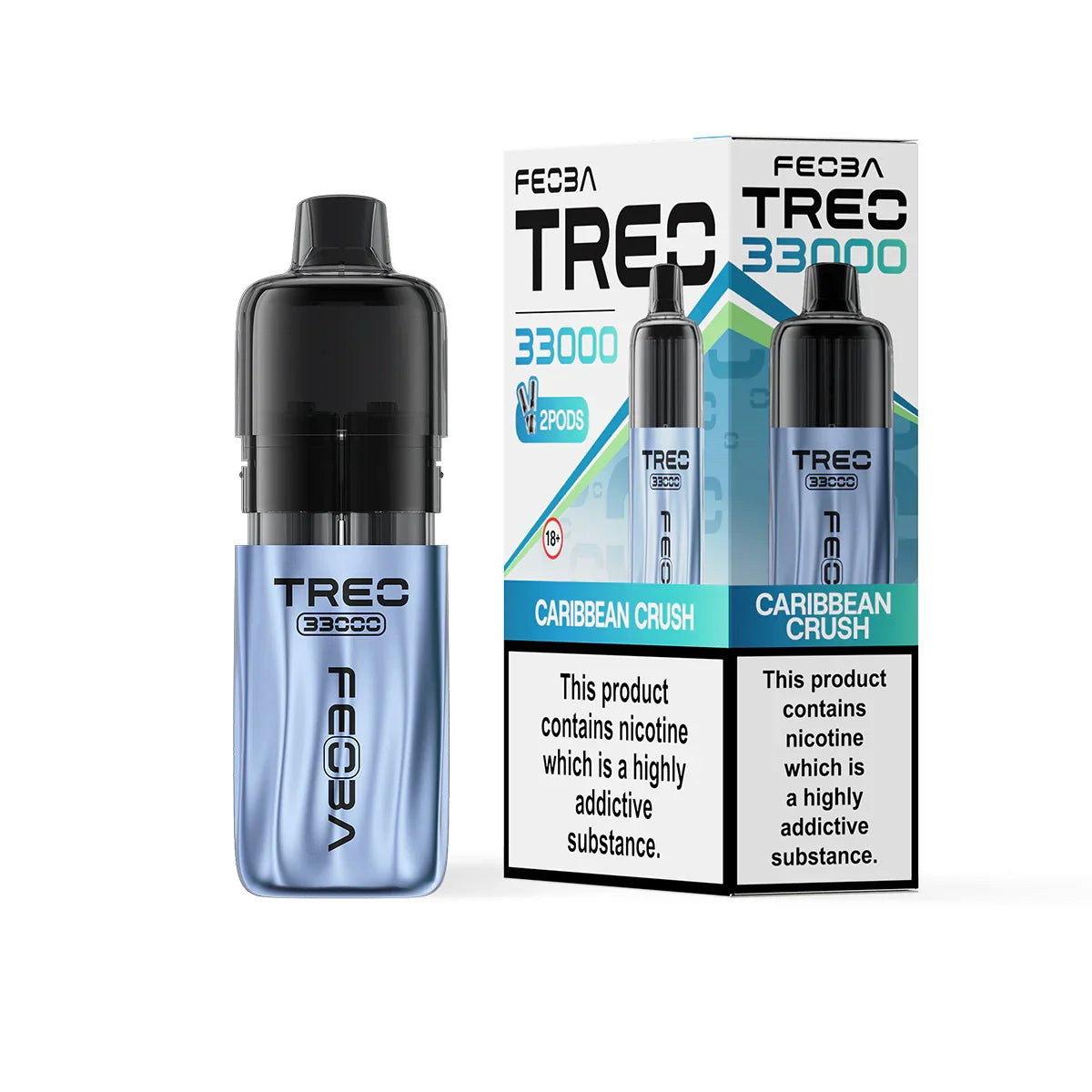 Feoba Treo 33K Pod Vape Kit, Caribbean Crush  Flavour, Vape Wave UK
