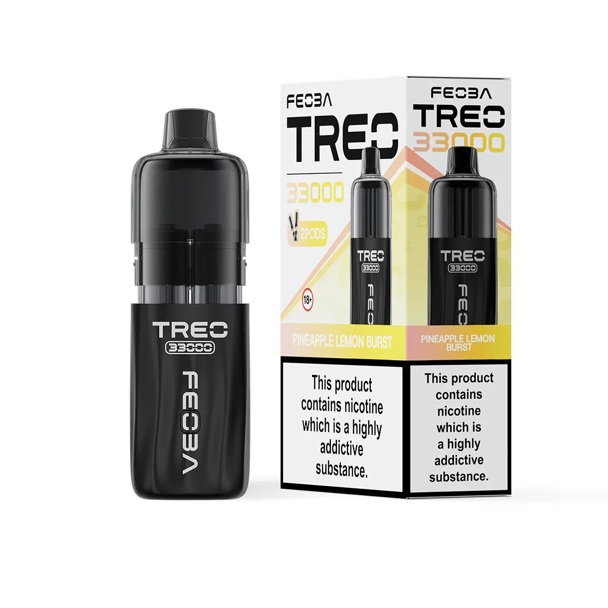 Feoba Treo 33K Pod Vape Kit, Pineapple Lemon Brust Flavour, Vape Wave UK