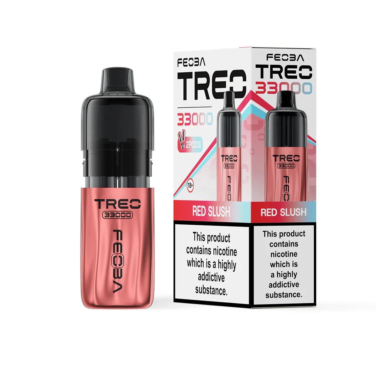 Feoba Treo 33K Pod Vape Kit, Red Slush  Flavour, Vape Wave UK