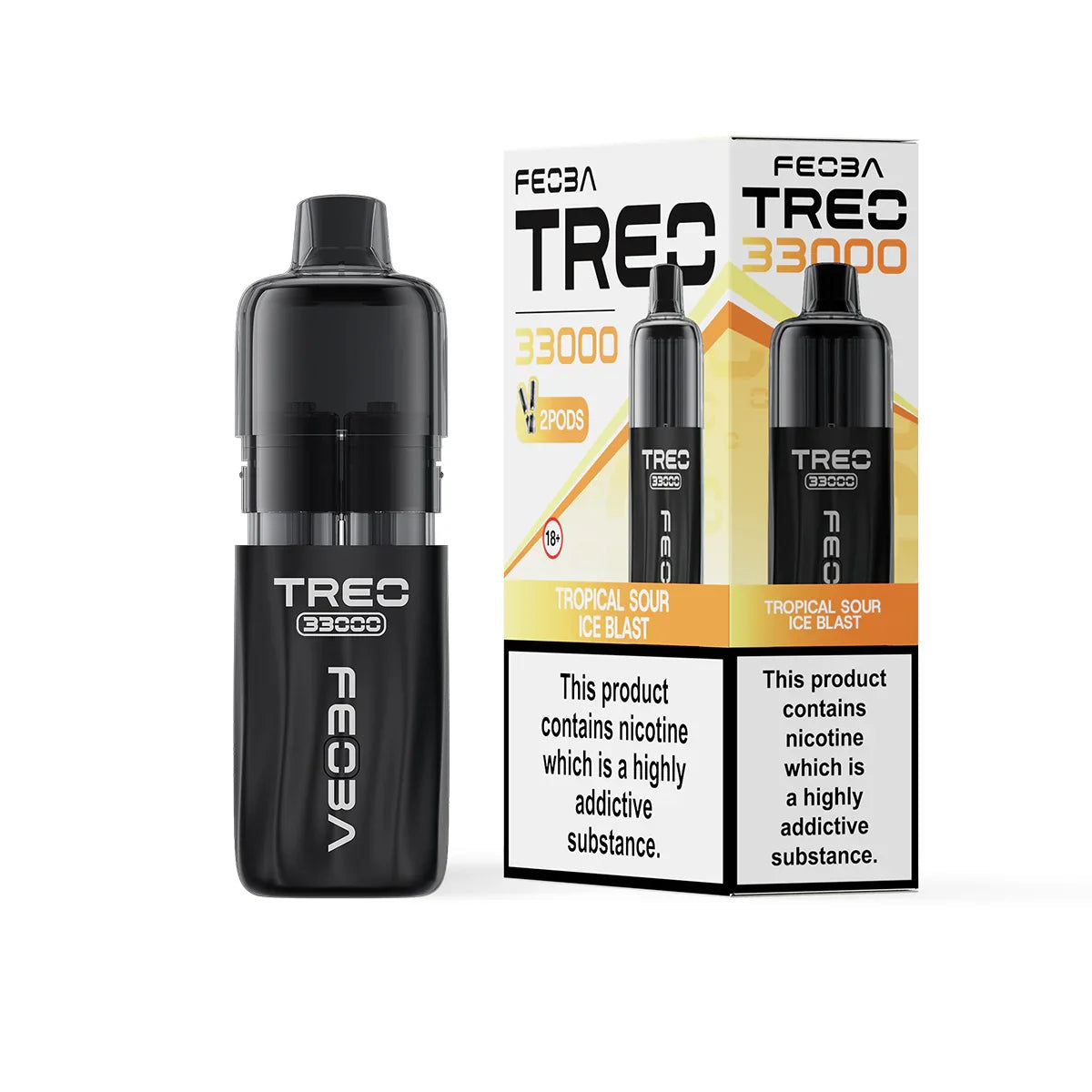 Feoba Treo 33K Pod Vape Kit, Tropical Sour Ice Blast Flavour, Vape Wave UK