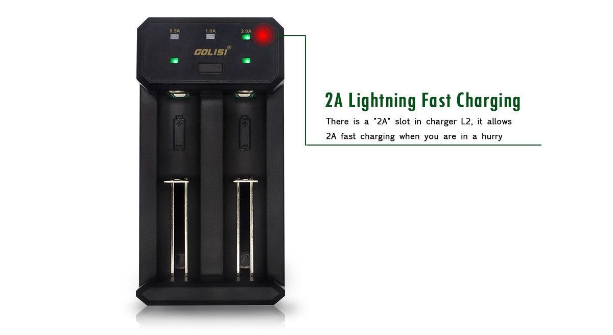 Golisi L2 USB Mini Charger, 2A Lightning Fast, Vape Wave UK
