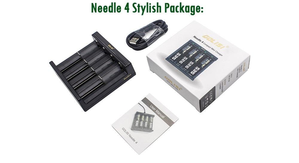 Golisi Needle 4 Compact Battery Charger, Stylish Package ,Vape Wave UK