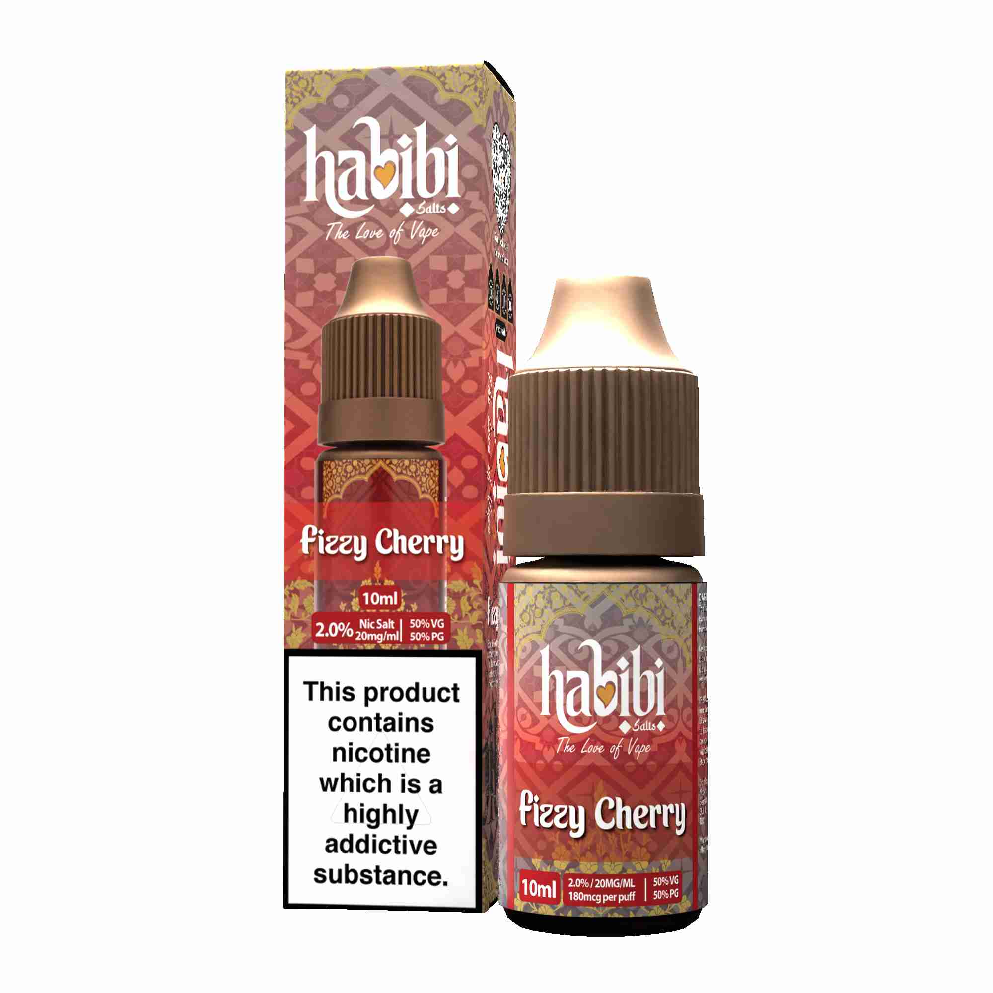Habibi Nic Salt 10ml E Liquid, 20Mg, Fizzy Cherry Flavour, Vape Wave UK