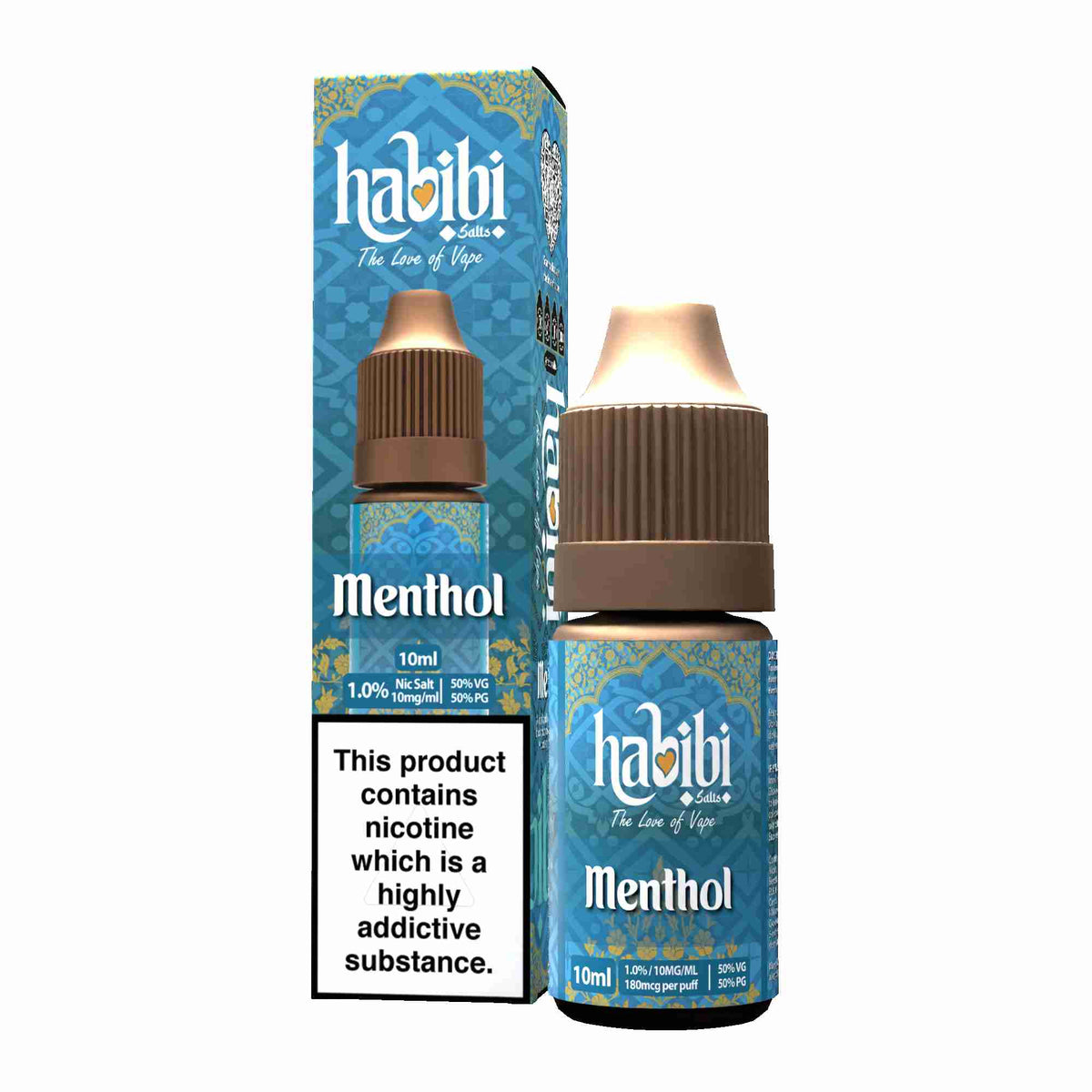 Habibi Nic Salt 10ml E Liquid, 10Mg, Menthol Flavour, Vape Wave UK