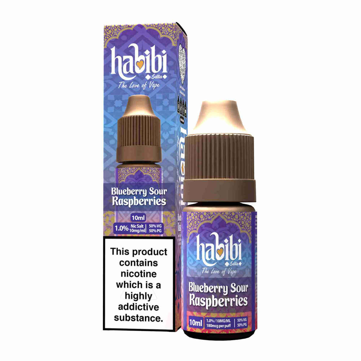 Habibi Salts Blueberry Sour Raspberry 10ml E-Liquid, 10Mg ,Vape Wave UK