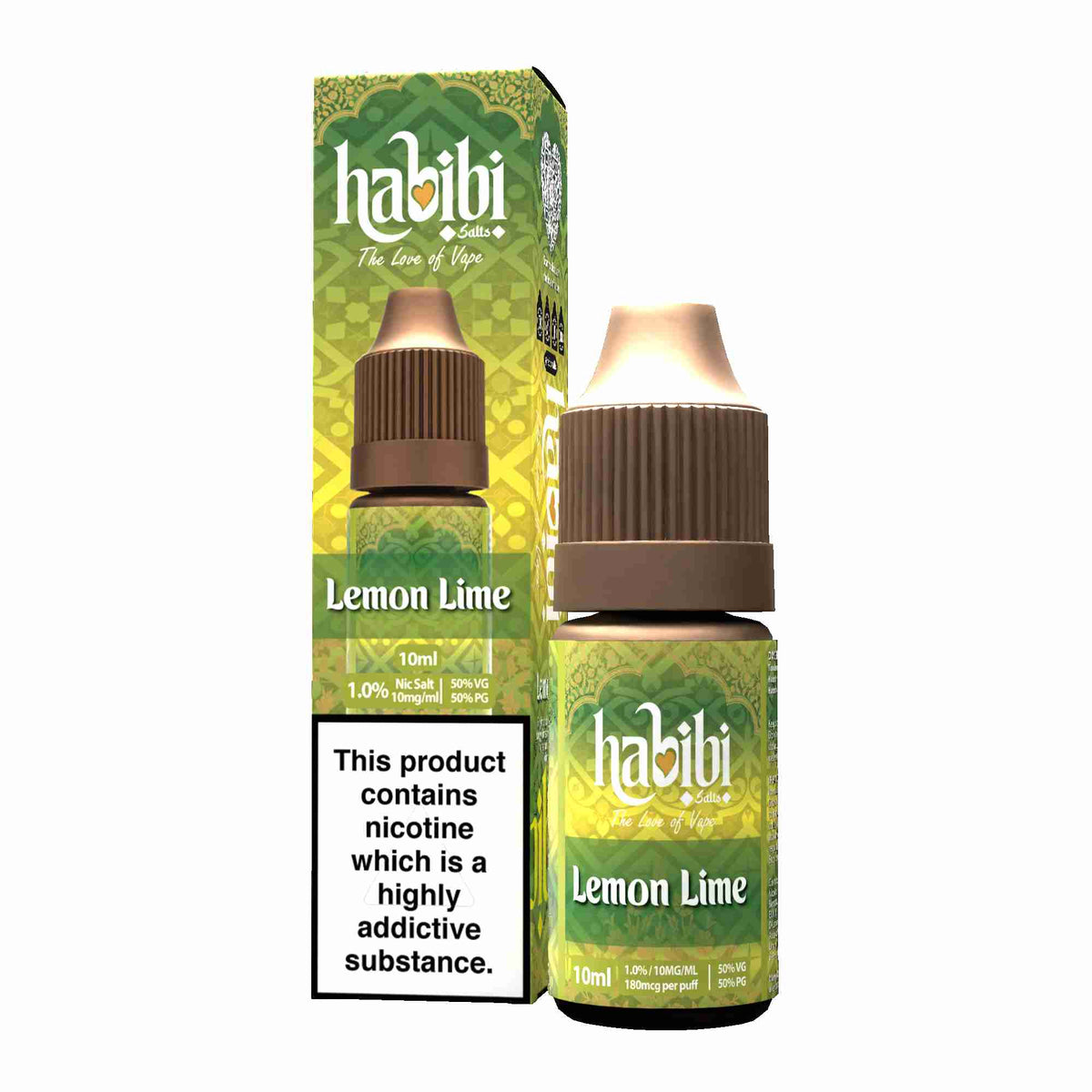 Habibi Salts 10ml E Liquid , 10Mg,  Lemon And Lime Flavour, Vape Wave UK 