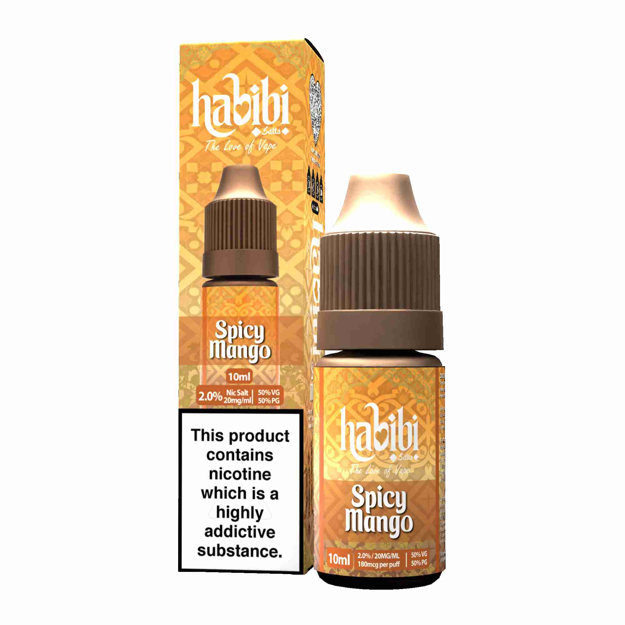 Habibi  Nic Salt 10ml E Liquid, 20Mg, Spicy Mango Flavour,Vape Wave UK