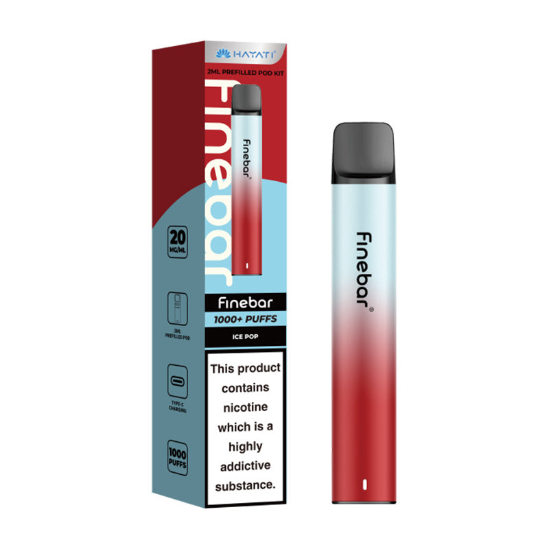 Hayati Finebar Pod Kit  500MAh, Ice Pop  Flavour, Vape Wave UK 