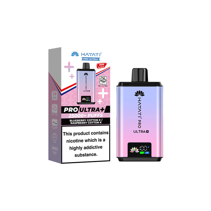 Hayati Pro Ultra Plus 25K Pod Kit, Blueberry Cotton K Flavour, Vape Wave UK

