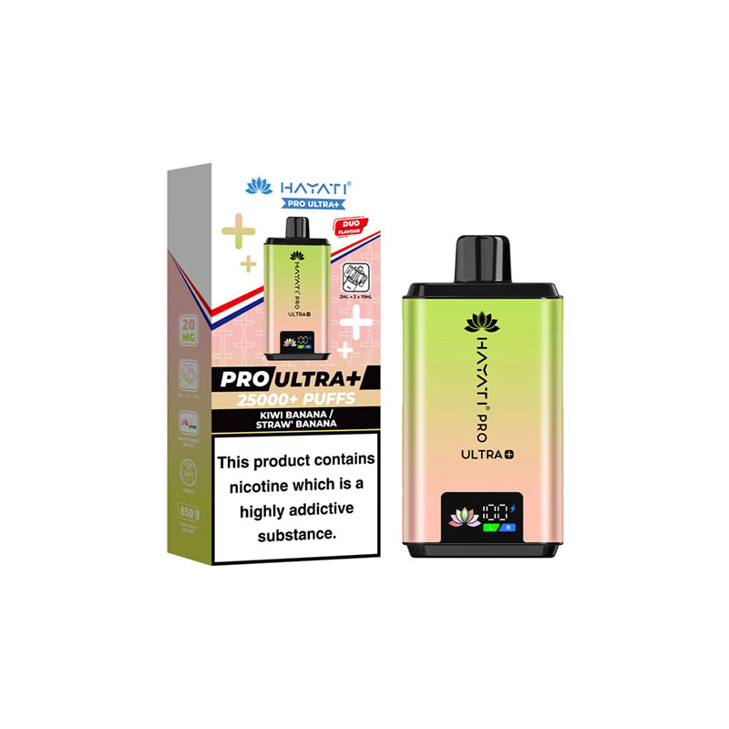 Hayati Pro Ultra Plus 25K Pod Kit, Kiwi Banana, Straw Banana Flavour, Vape Wave UK