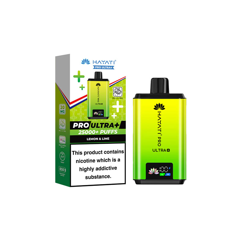 Hayati Pro Ultra Plus 25K Pod Kit, Lemon Lime Flavour, Vape Wave UK