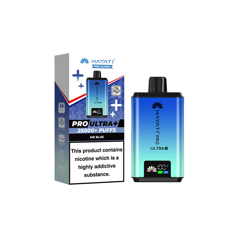 Hayati Pro Ultra Plus 25K Pod Kit, Mr Blue Flavour, Vape Wave UK
