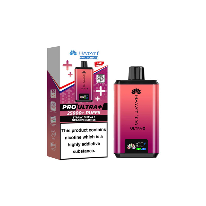 Hayati Pro Ultra Plus 25K Pod Kit, Straw Guava, Dragon Berries Flavour, Vape Wave UK