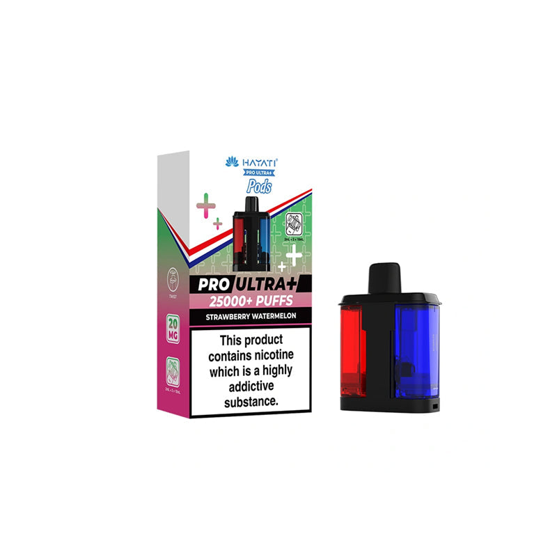 Hayati Pro Ultra Plus 25K Prefilled Replacement Pods,Strawberry Watermelon  flavour, Vape Wave UK
