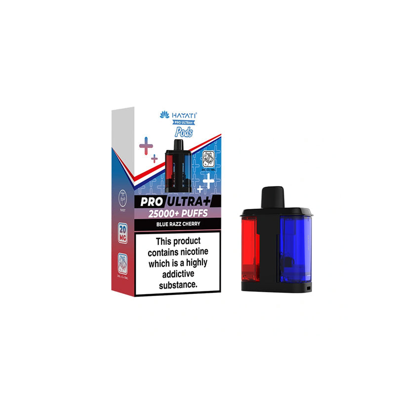 Hayati Pro Ultra Plus 25K Prefilled Replacement Pods, Blue Razz Cherry Flavour, Vape Wave UK