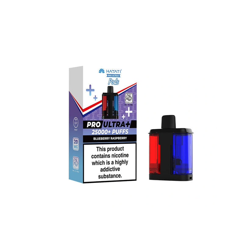 Hayati Pro Ultra Plus 25K Prefilled Replacement Pods,Blueberry Raspberry flavour, Vape Wave UK
