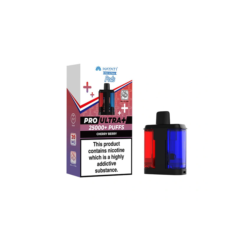 Hayati Pro Ultra Plus 25K Prefilled Replacement Pods,Cherry Berry flavour, Vape Wave UK
