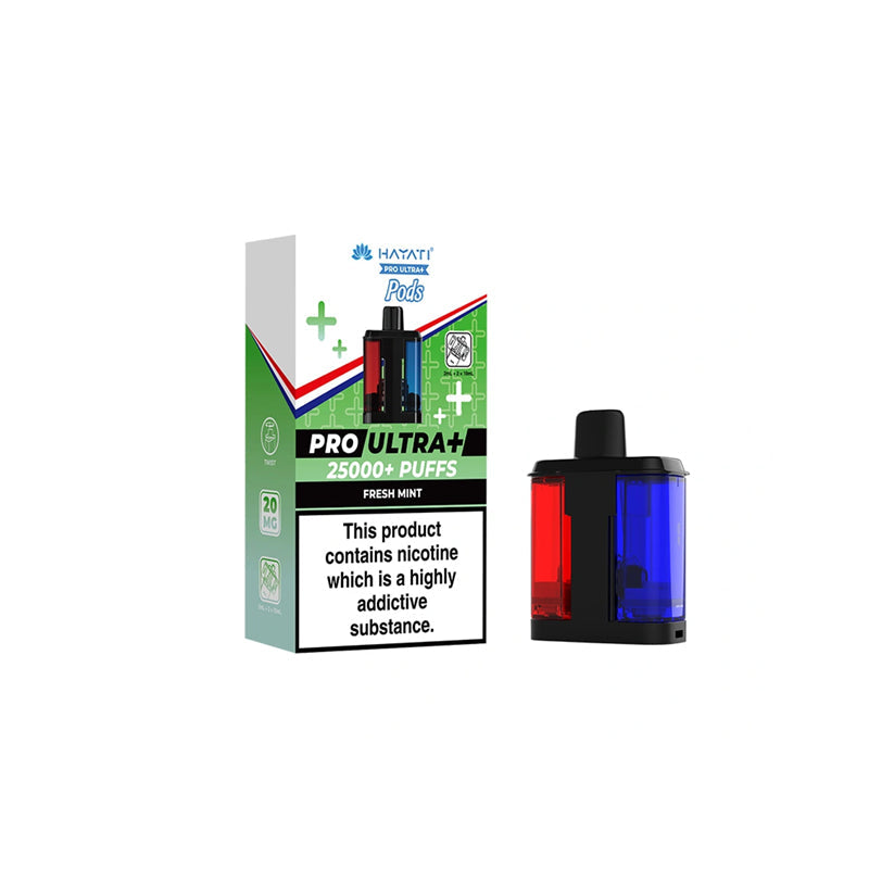 Hayati Pro Ultra Plus 25K Prefilled Replacement Pods,  Fresh Mint flavour, Vape Wave UK

