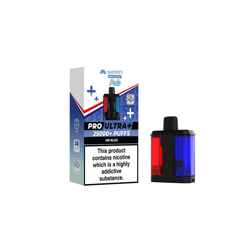 Hayati Pro Ultra Plus 25K Prefilled Replacement Pods,  Mr Blue flavour, Vape Wave UK