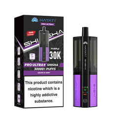 Hayati Pro Ultra Plus Shisha 30K Pod Kit, Grape Mint  Flavour, Vape Wave UK  