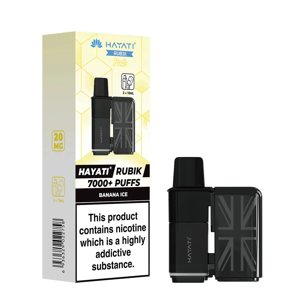 Hayati Rubik 7000 Prefilled Replacement Pods,Banana Ice Flavour, Vape Wave UK